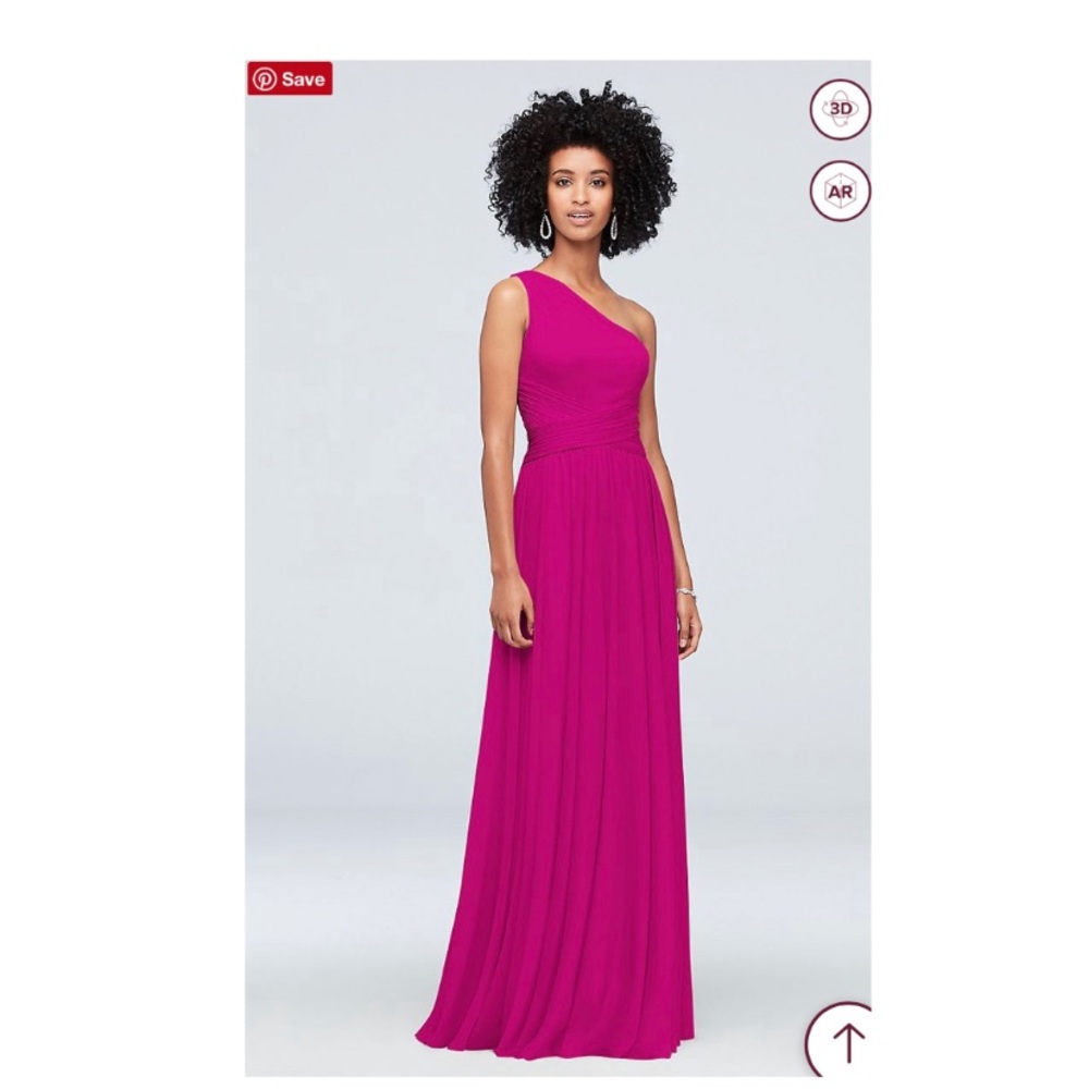 One Shoulder Mesh Bridesmaid Dress